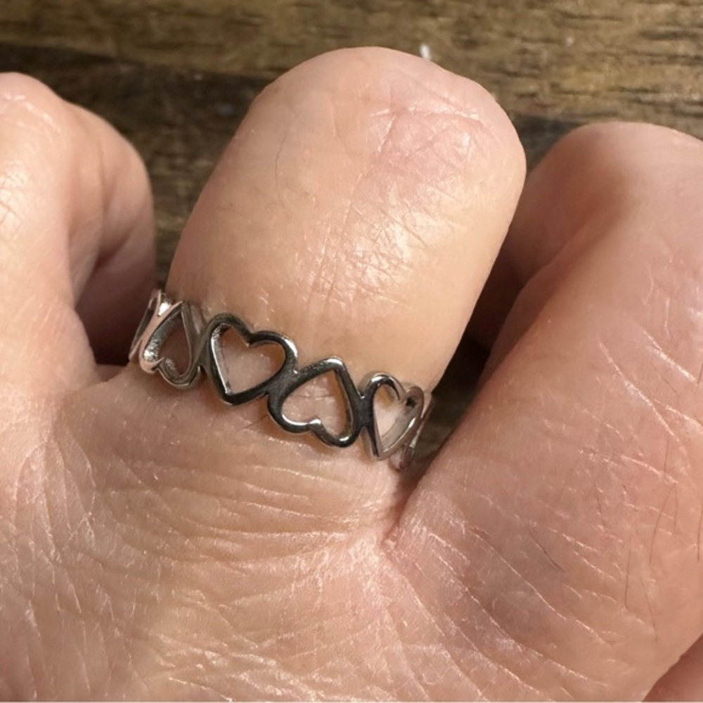 Sterling Silver Cutout Heart Ring